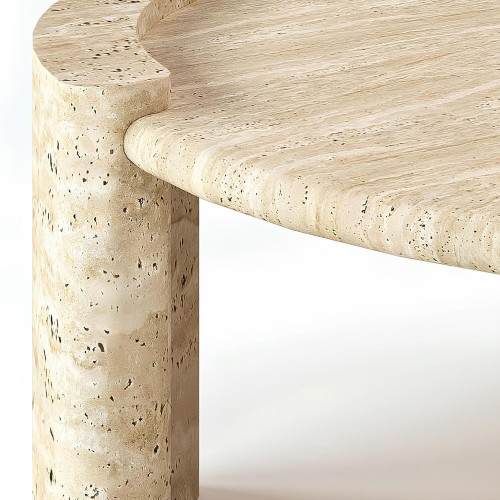 Round Travertine Coffee Table