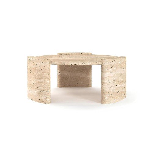 Round Travertine Coffee Table