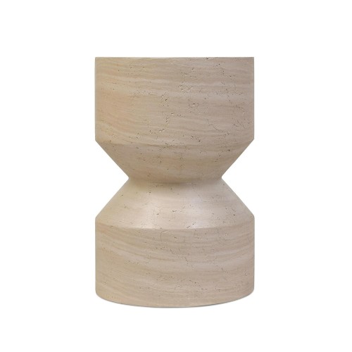 Travertine Side Table