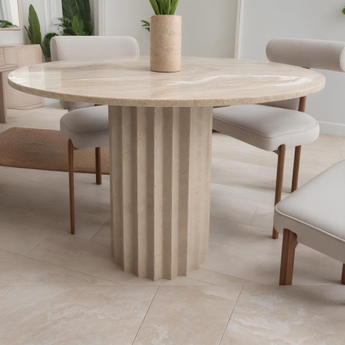 Lucia Travertine Dining Table