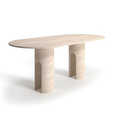 Rectangular Travertine Table