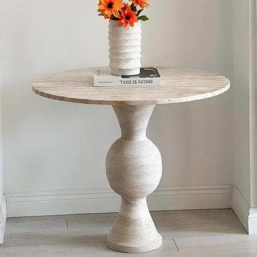 Liona Travertine Dining Table