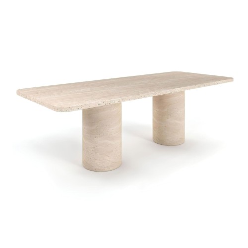 Lucii Travertine Dining Table