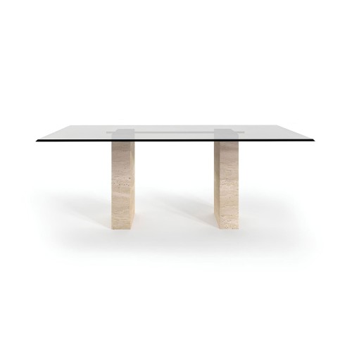 Sarah Travertine Dining Table