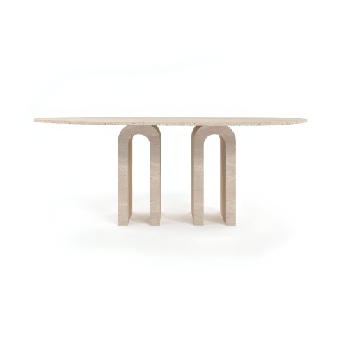 Tina Travertine Dining Table