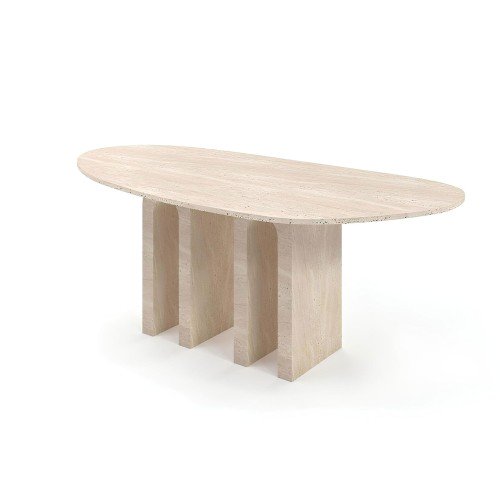 Tina Travertine Dining Table