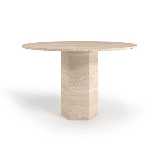 Luna  Travertine Dining Table